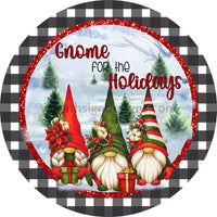 Gnome For The Holidays Red And Green With Buffalo Plaid Round Sams Ribbon Match Winter 2022 6