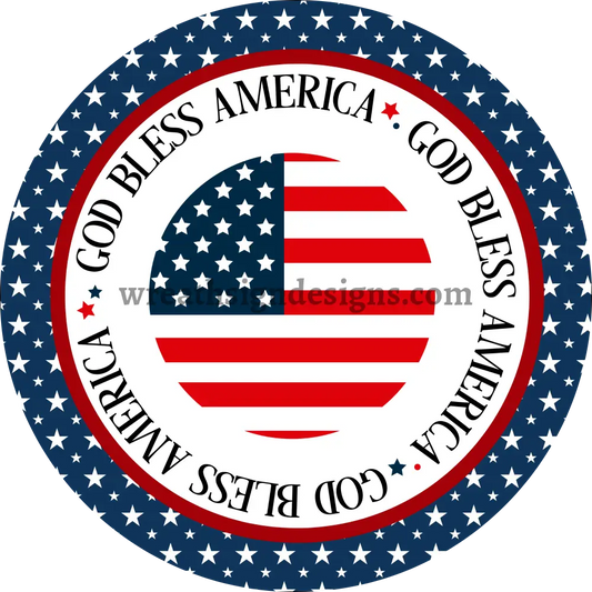 God Bless America-Patriotic Circle Metal Sign 8
