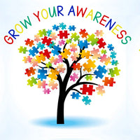 Grow Your Awareness Tree-Autism Awareness Square Metal Sign 8