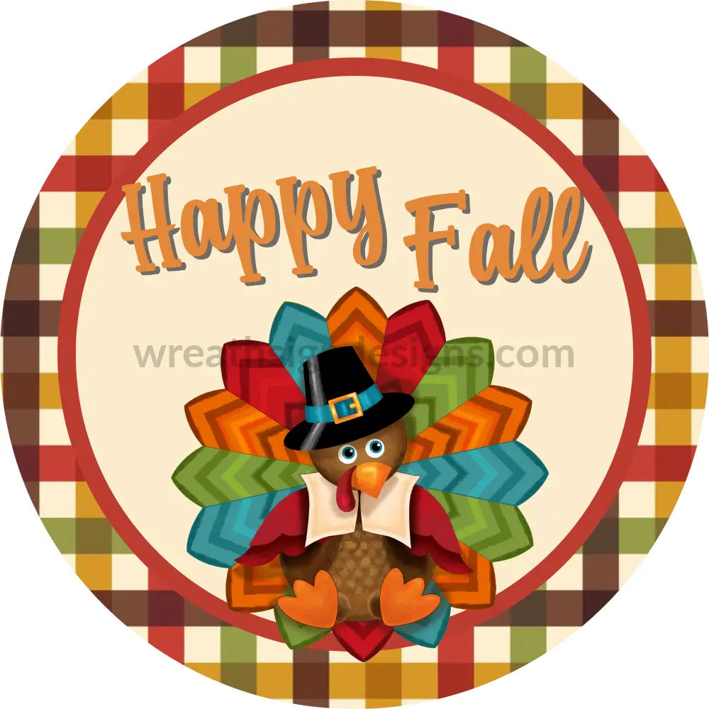 Happy Fall Pilgrim Turkey-Metal Sign 8