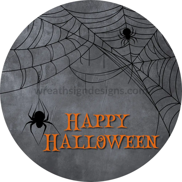 Happy Halloween Spider Metal Wreath Sign 8