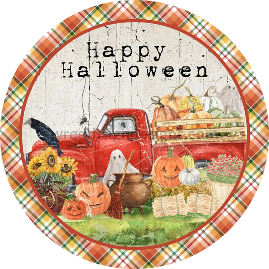 Happy Halloween Vintage Farm Truck (Heartstringsinprint) 6