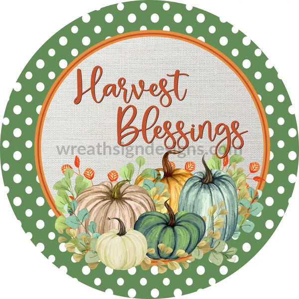 Harvest Blessings Pumpkins - Green Polka And Orange Circle 6