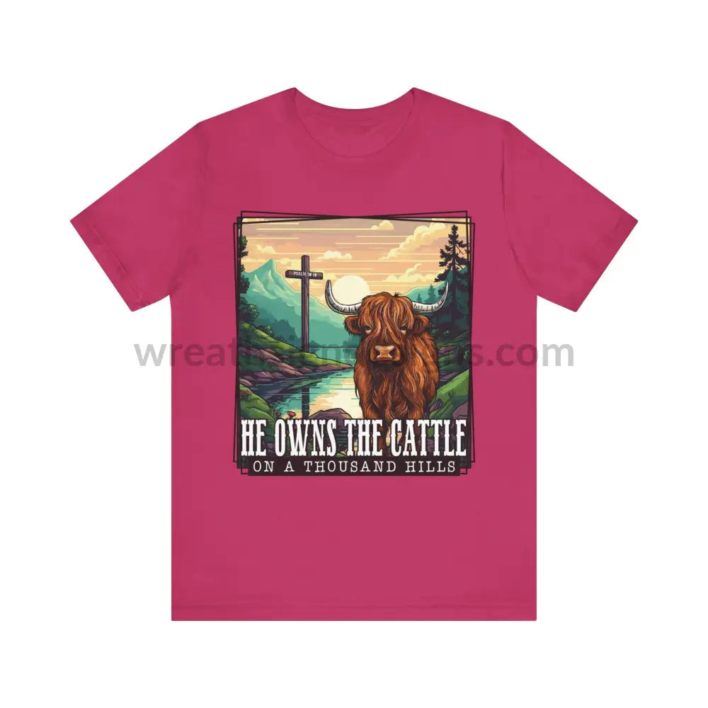 He Owns The Cattle On A Thousand Mountains Unisex Jersey Short Sleeve Tee Berry / S T-Shirt