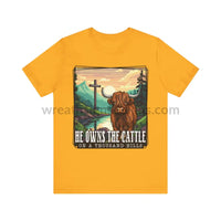 He Owns The Cattle On A Thousand Mountains Unisex Jersey Short Sleeve Tee Gold / S T-Shirt