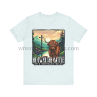 He Owns The Cattle On A Thousand Mountains Unisex Jersey Short Sleeve Tee Heather Ice Blue / S