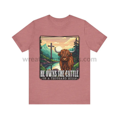 He Owns The Cattle On A Thousand Mountains Unisex Jersey Short Sleeve Tee Heather Mauve / S T-Shirt