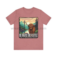 He Owns The Cattle On A Thousand Mountains Unisex Jersey Short Sleeve Tee Heather Mauve / S T-Shirt