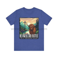 He Owns The Cattle On A Thousand Mountains Unisex Jersey Short Sleeve Tee Heather True Royal / S