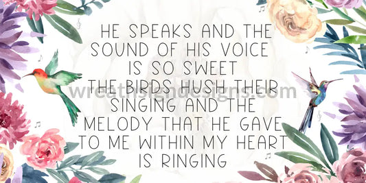 He Speaks And The Sound Of His Voice Is So Sweet- Metal Sign 12X6 Metal Sign