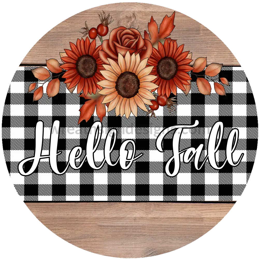 Hello Fall Black Buffalo Plaid And Wood (Blueridgedigitals) 6