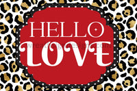 Hello Love Leopard Metal Wreath Sign 12X8