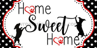 Home Sweet Dogs- Black And Red - Wreath Metal Sign
