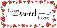 Home Sweet Hibiscus Floral- Metal Sign