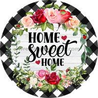 Home Sweet Roses And Ladybugs Metal Wreath Sign 6