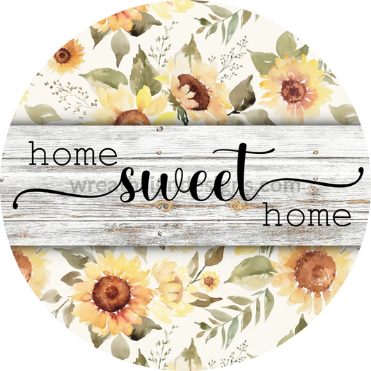 Home Sweet Home-Vintage Sunflower Round Metal Sign 8