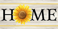 Home With Sunflower 12X6 Metal Sign