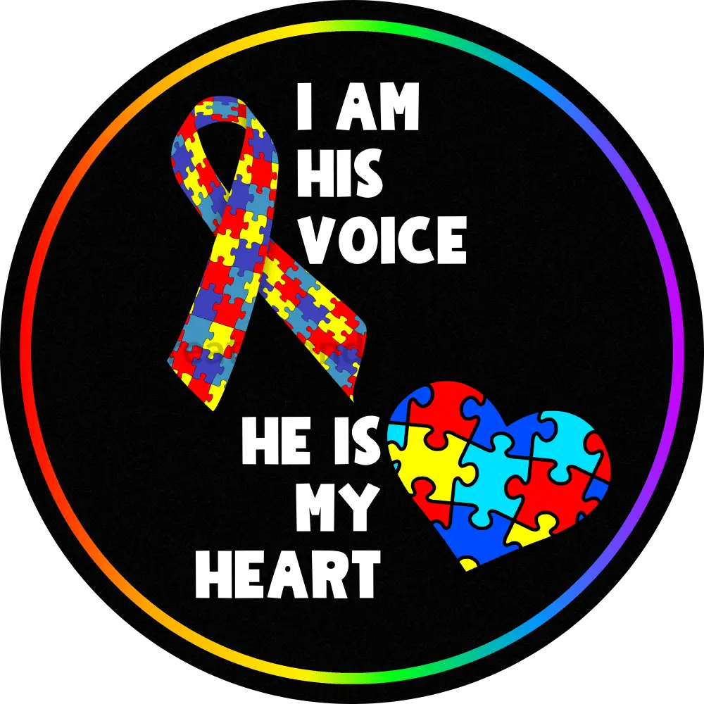 I Am His Voice He Is My Heart Autism Awareness Metal Wreath Sign 10’