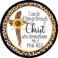I Can Do All Things Through Christ Metal Wreath Sign 8