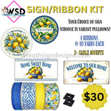Lemon Sign Ribbon Kits -Choose Sign Within Listing- Limited Quantities