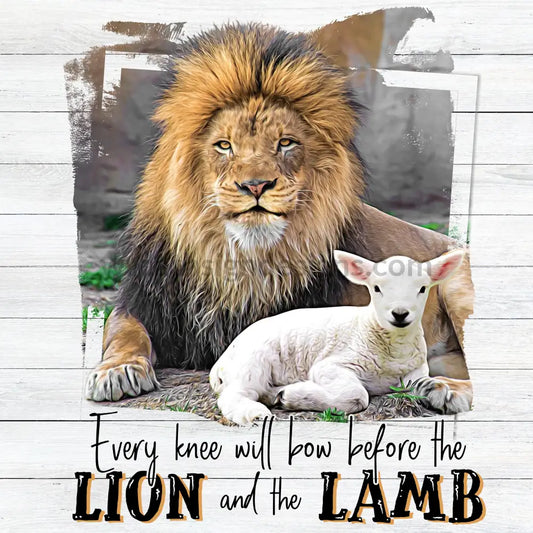 Lion And The Lamb- Christian Round Metal Sign 8 Square