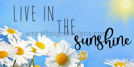 Live In The Sunshine Daisies 12X6 Metal Sign