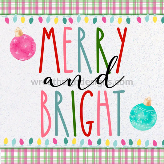 Merry And Bright Pastel Candy Christmas- Square Metal Christmas Signs 8