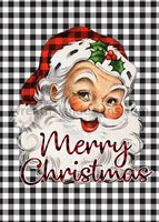 Merry Christmas Buffalo Plaid Santa 5X7- Metal Signs