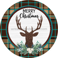 Merry Christmas Deer Blue And Chocolate Round Sams Ribbon Match Winter 2022 6