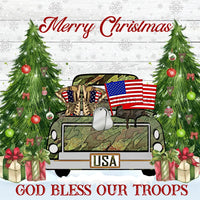 Merry Christmas-God Bless Our Troops- Military Christmas-Metal Sign 8