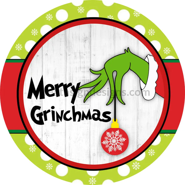 Merry Christmas Green Monster Ornament 10 8