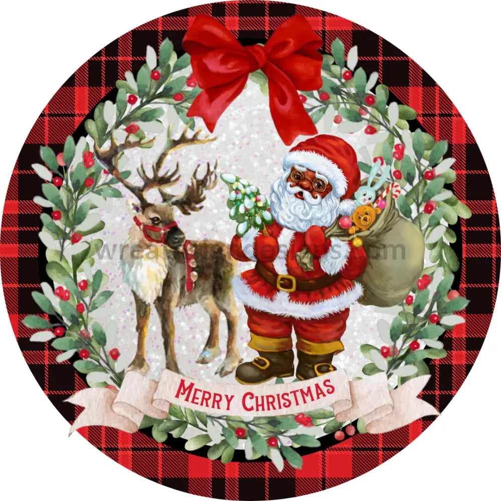 Merry Christmas Santa And Reindeer-Dark Skin 6