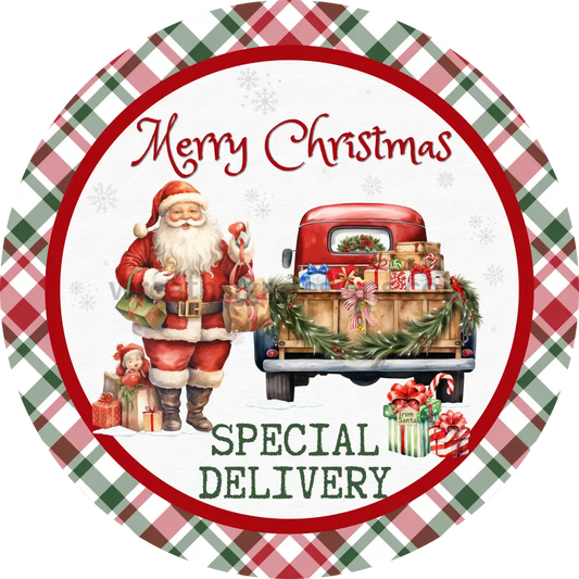 Merry Christmas Special Delivery Santa And Pickup- Metal Signs 6