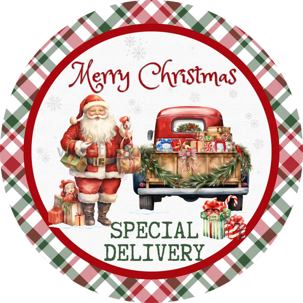 Merry Christmas Special Delivery Santa And Pickup- Metal Signs 6
