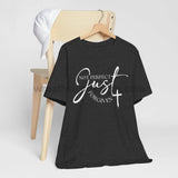Not Perfect Just Forgiven Dark Colors - White Font - Unisex Jersey Short Sleeve Tee Grey Heather /
