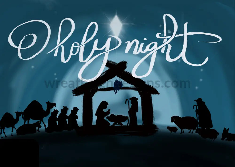 Oh Holy Night Nativity 5X7- Metal Signs