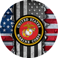Patriotic Marines-Metal Sign 8 Circle