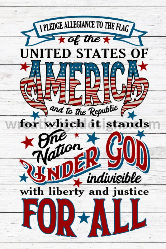 Pledge Of Allegiance 8X12- Circle Metal Sign