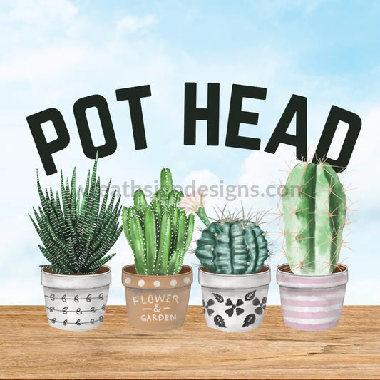 Pot Head Succulent Square Metal Wreath Sign 8 Square