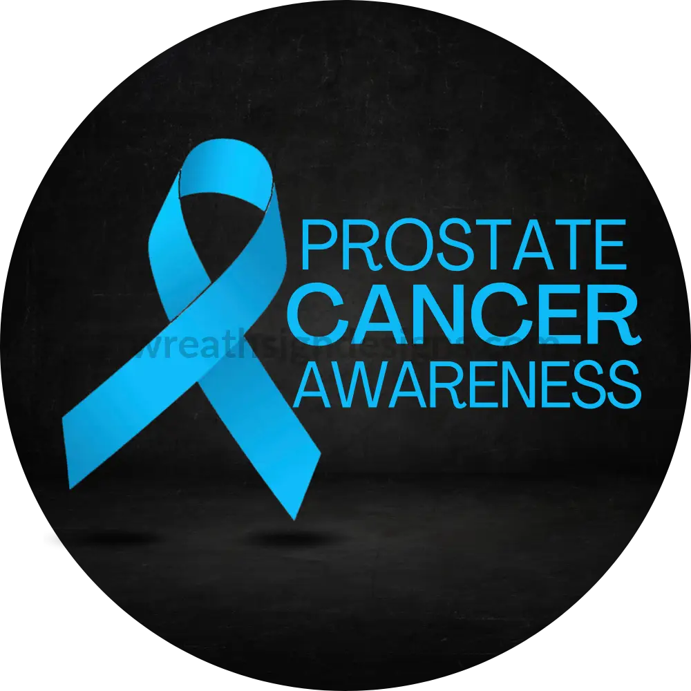 Prostate Cancer Awareness Ribbon- Square Metal Sign 8 Circle