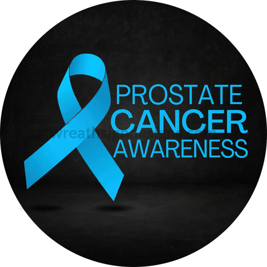 Prostate Cancer Awareness Ribbon- Square Metal Sign 8 Circle
