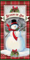 Season Of Joy Winter Snowman Metal Wreath Sign- 6X12
