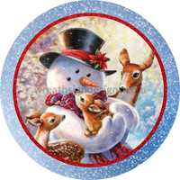Snowman And Friends Metal Sign 6