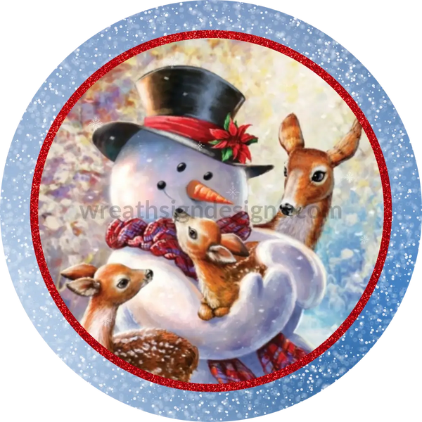 Snowman And Friends Metal Sign 6