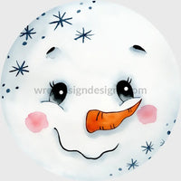 Snowman Face #4 Metal Wreath Signs 8 Circle