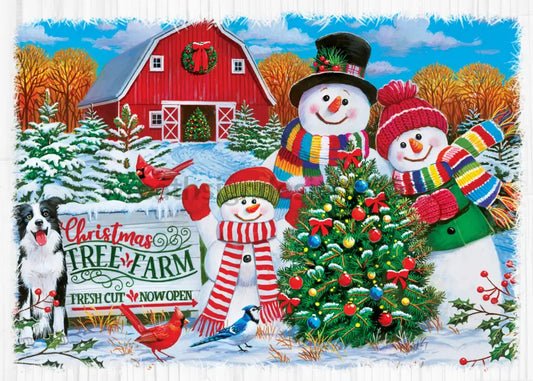 Snowman Winter Farm Metal Sign 8X12