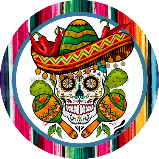 Sombrero Sugar Skull- Metal Sign 8