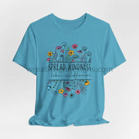 Spread Kindness Like Wildflowers - Unisex Jersey Short Sleeve Tee Heather Aqua / S T - Shirt