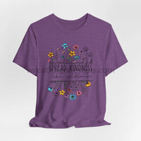 Spread Kindness Like Wildflowers - Unisex Jersey Short Sleeve Tee Heather Team Purple / S T - Shirt