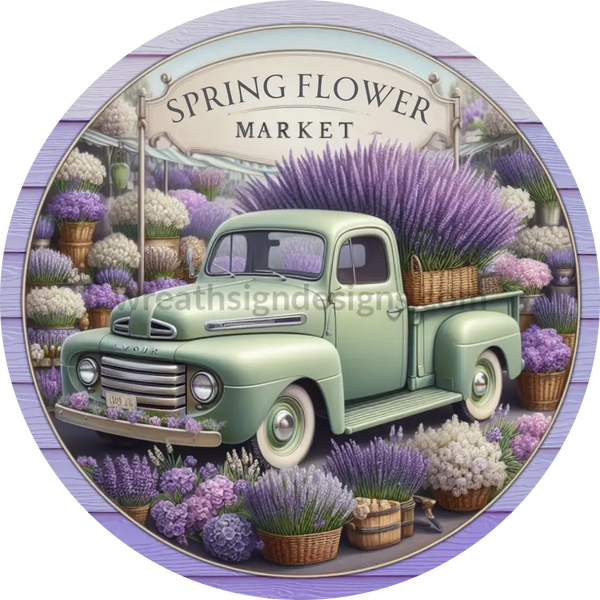 Spring Flower Garden- Lavender- Sams Ribbon Match- Metal Sign 8”